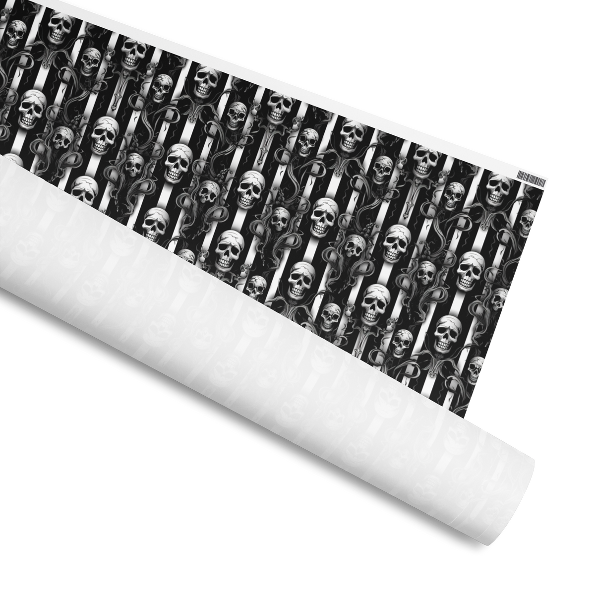 Wrapping Paper, Skulls and filigree, , Available in 2 sizes, 30" x 72", 30" x 180" and 2 finishes, matte and glossy