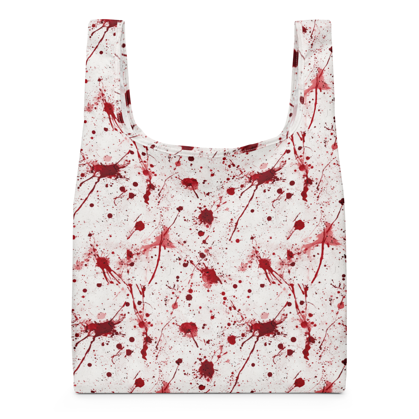 Reusable Shopping Bag All over print, white background covered in blood spltter