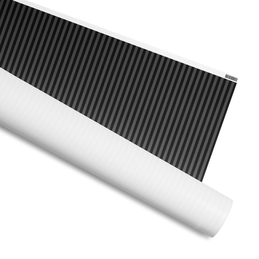 Wrapping Paper, Black and Gray Stripes, Available in 2 sizes, 30" x 72", 30" x 180" and 2 finishes, matte and glossy 