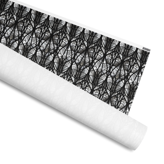 Wrapping Paper of a Gothic style stain glass, Available in 2 sizes, 30" x 72", 30" x 180" and 2 finishes, matte and glossy 